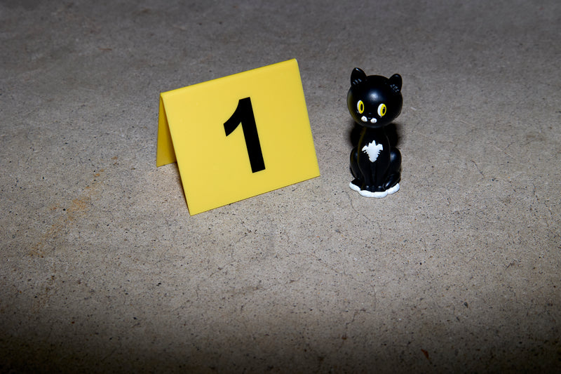 A 1 placard next to a small bobblehead