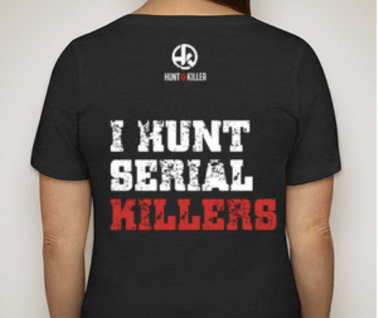 "I Hunt Serial Killers" Women's Black V-Neck Shirt - Hunt A Killer